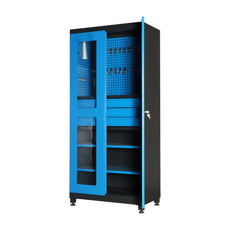 MALZEME VE TAKIM DOLABI 3 ÇEKMECELİ VE CAMLI KAPAKLI TAKIM ASMA PANOLU